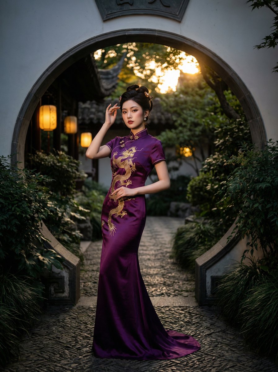 小马拉大车国风旗袍视频拍摄